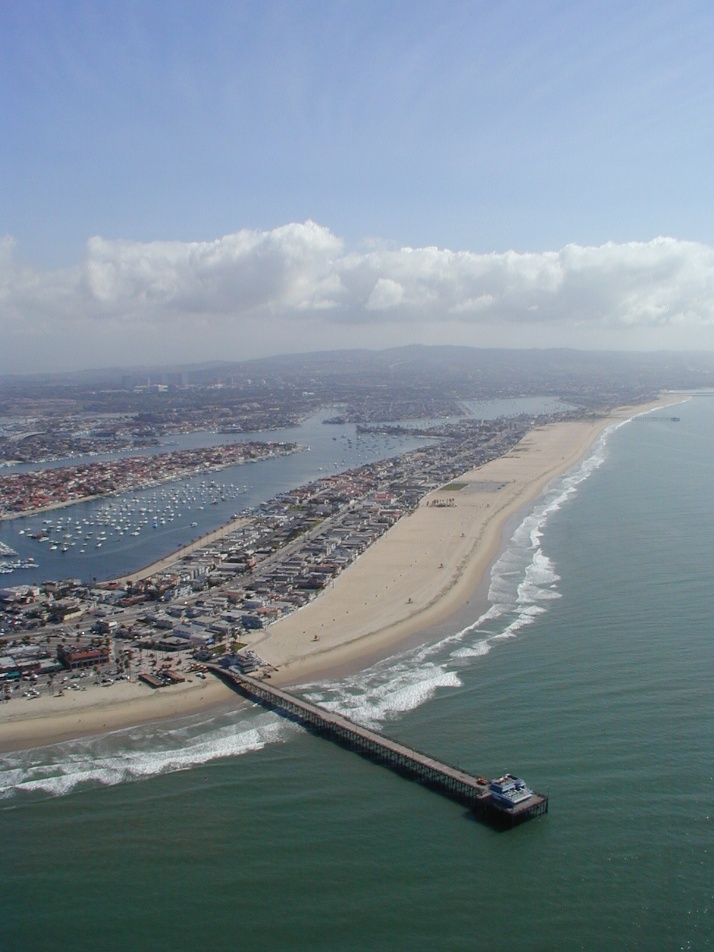 Aerial of Newport Pier and Peninsula