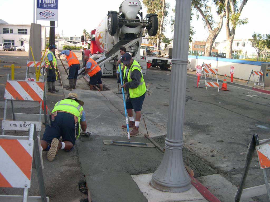 pouring sidewalk