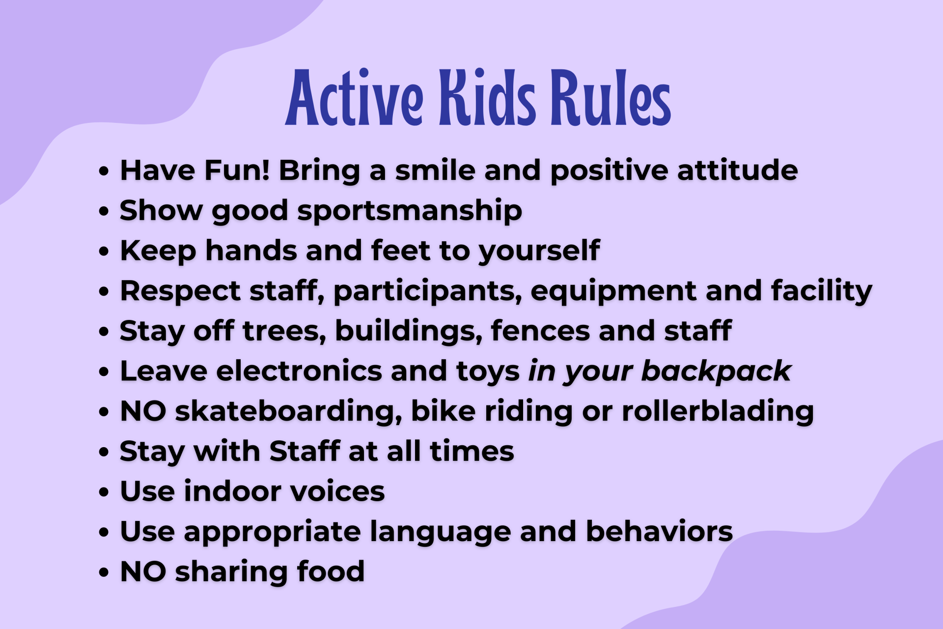 Active Kids Rules 25