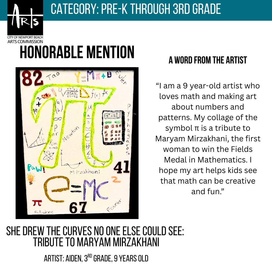 A display of various math symbols such as the π symbol, e=MC^2, and a calculator.