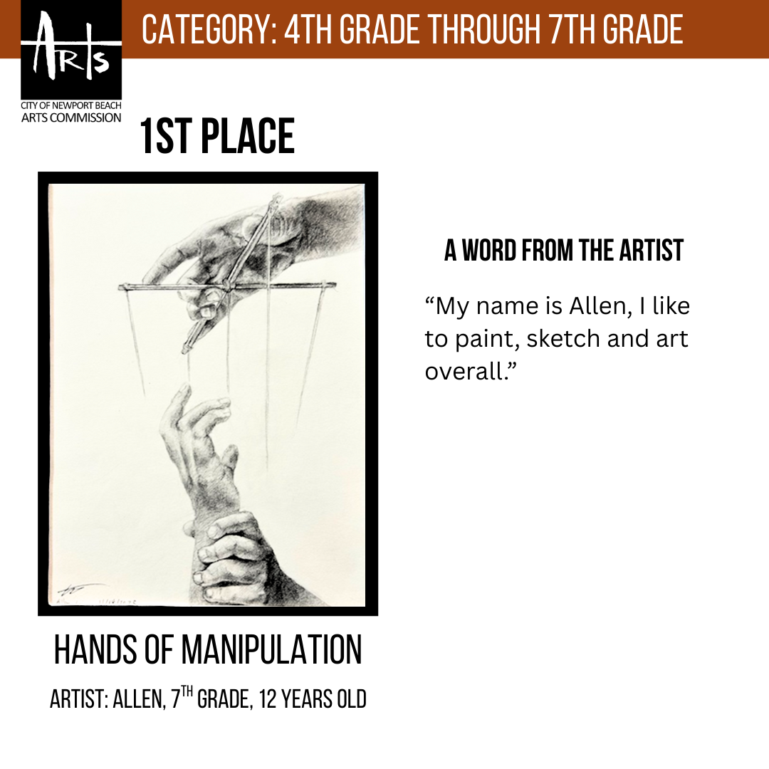 Detailed black and white drawing of a hand holding puppet strings, controlling another person's hand who is trying to break free.